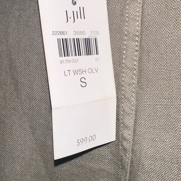 Adorable JJill (Pure Jill) Linen Dress in Olive Size SMALL - NEW - Picture 6 of 7